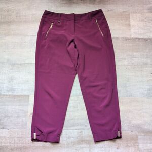 White House Black Market Women’s Maroon Stretch Capri  Size 4